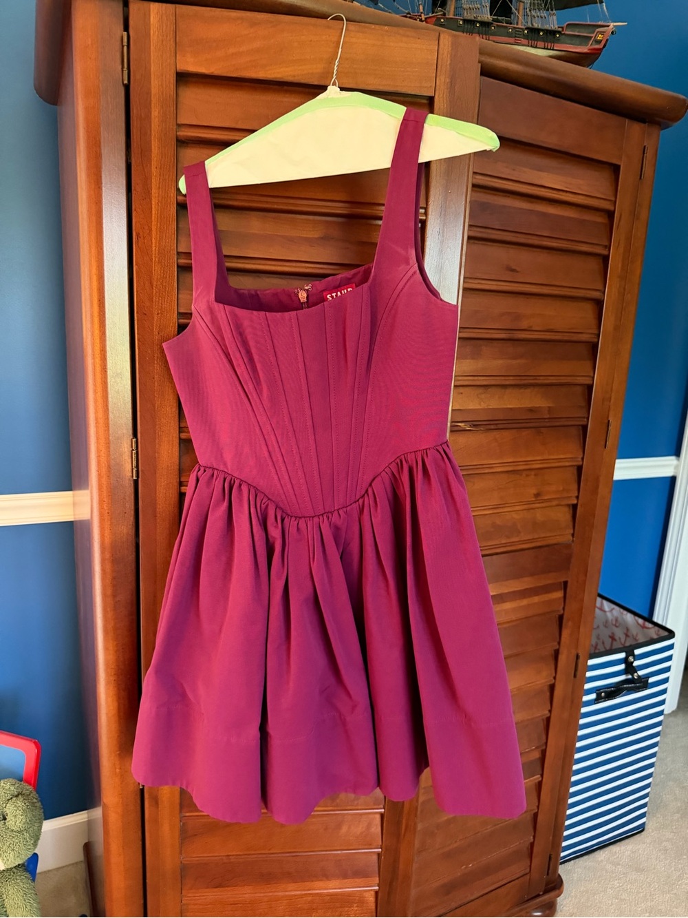 STAUD Wine Sleeveless Party Dress
